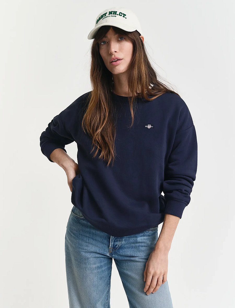 Gant - SHIELD C-NECK SWEAT - colleget - evening blue - 0