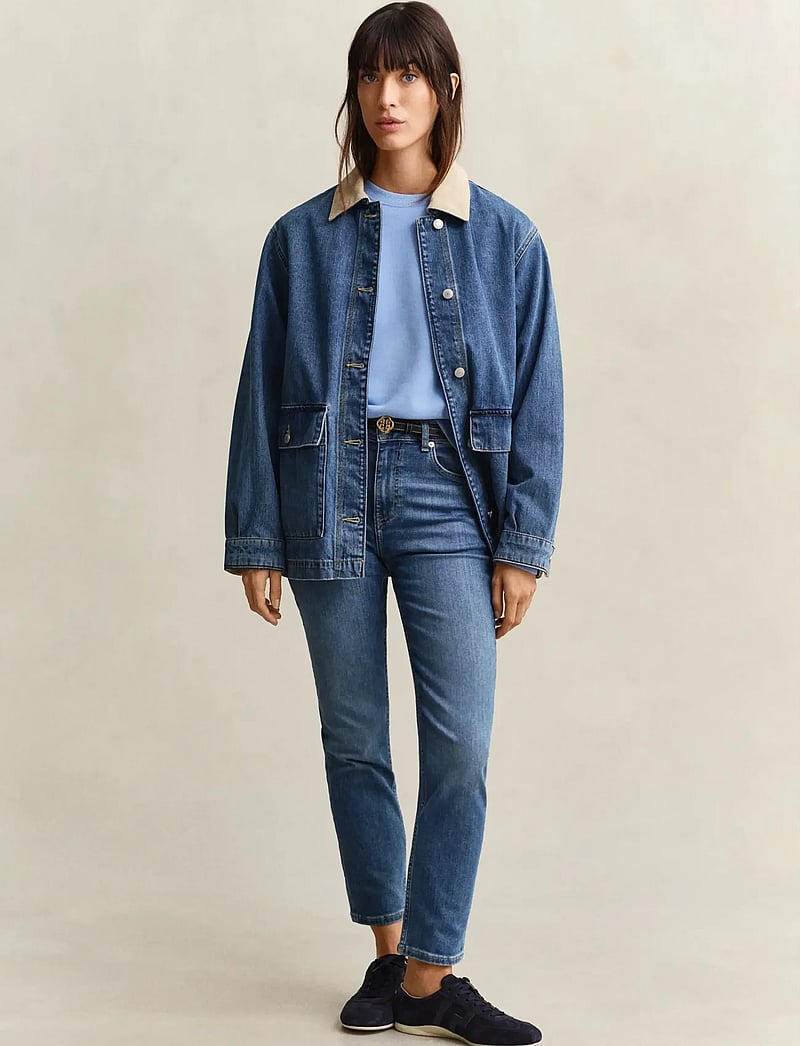 GANT - SHIELD C-NECK SWEAT - modetrends - hydrangea blue - 4