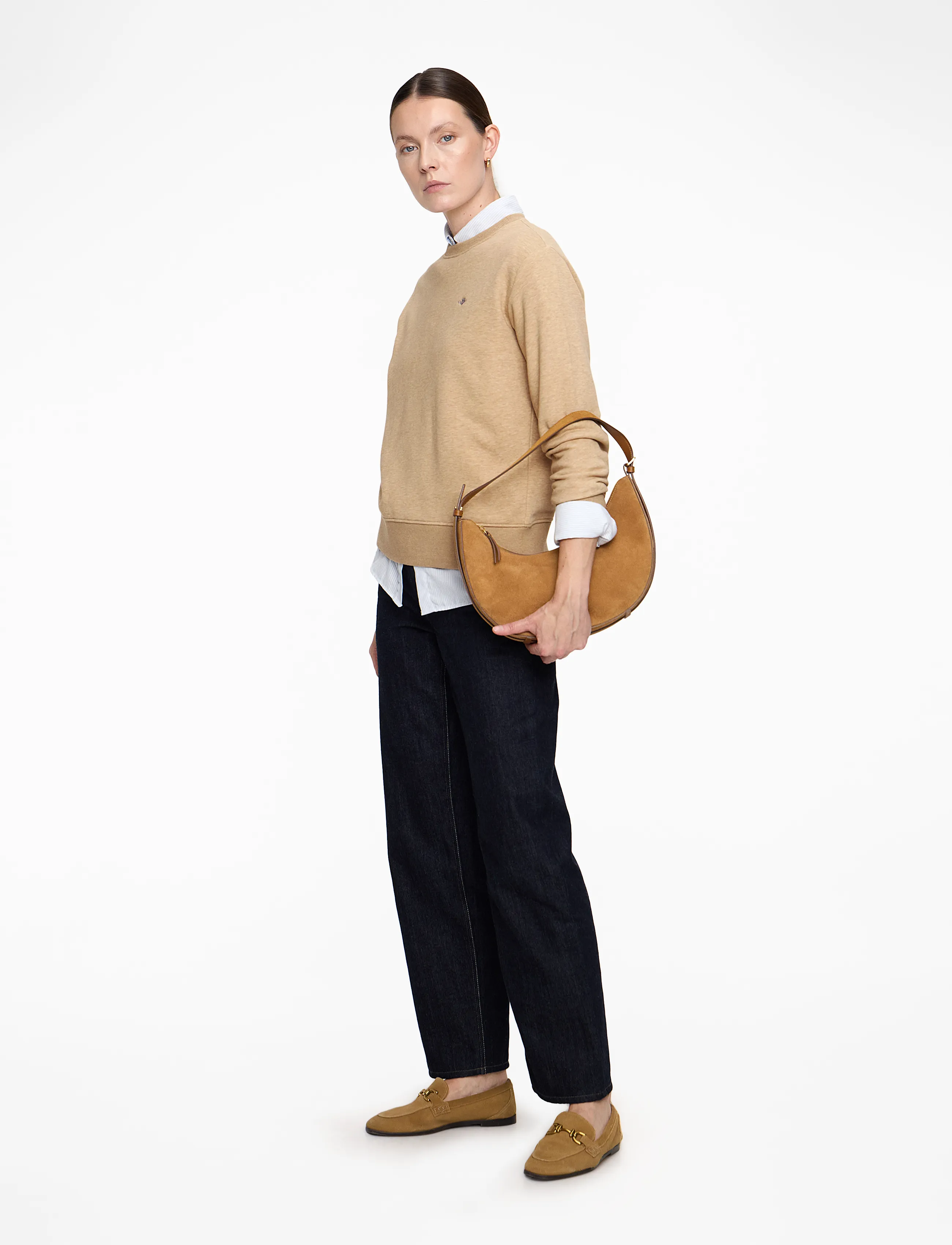 Gant - SHIELD C-NECK SWEAT - modetrends - khaki melange - 2