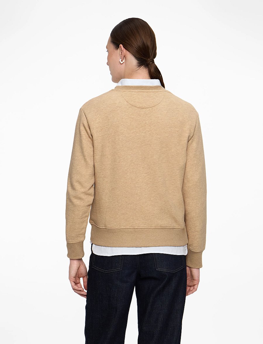 Gant - SHIELD C-NECK SWEAT - modetrends - khaki melange - 4