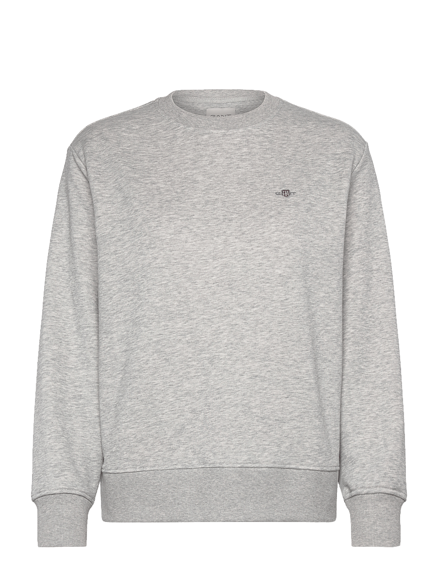 Gant - SHIELD C-NECK SWEAT - sweatshirts - light grey melange - 1
