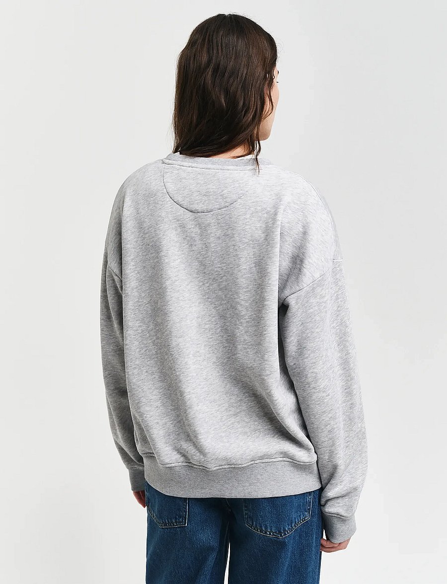 Gant - SHIELD C-NECK SWEAT - sweatshirts - light grey melange - 3