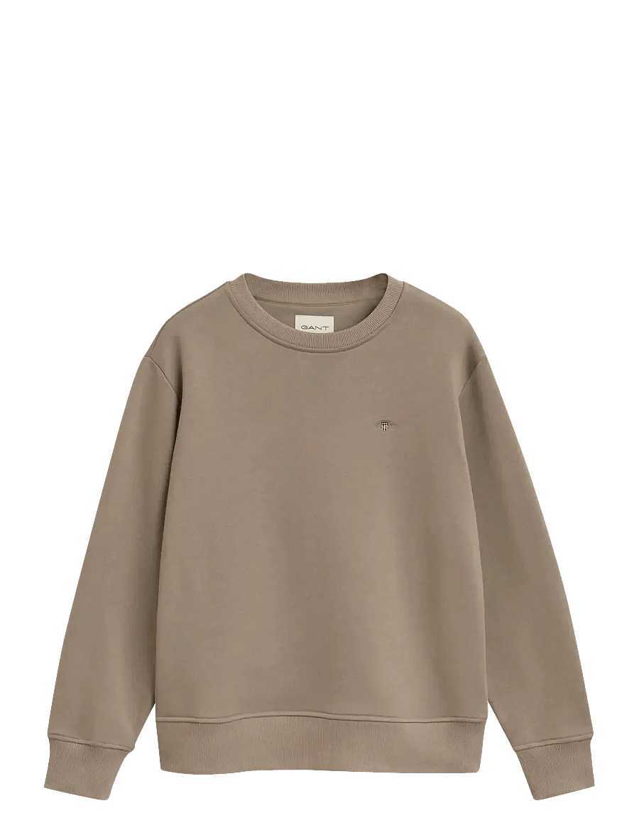 Gant - SHIELD C-NECK SWEAT - sweatshirts - taupe beige - 0