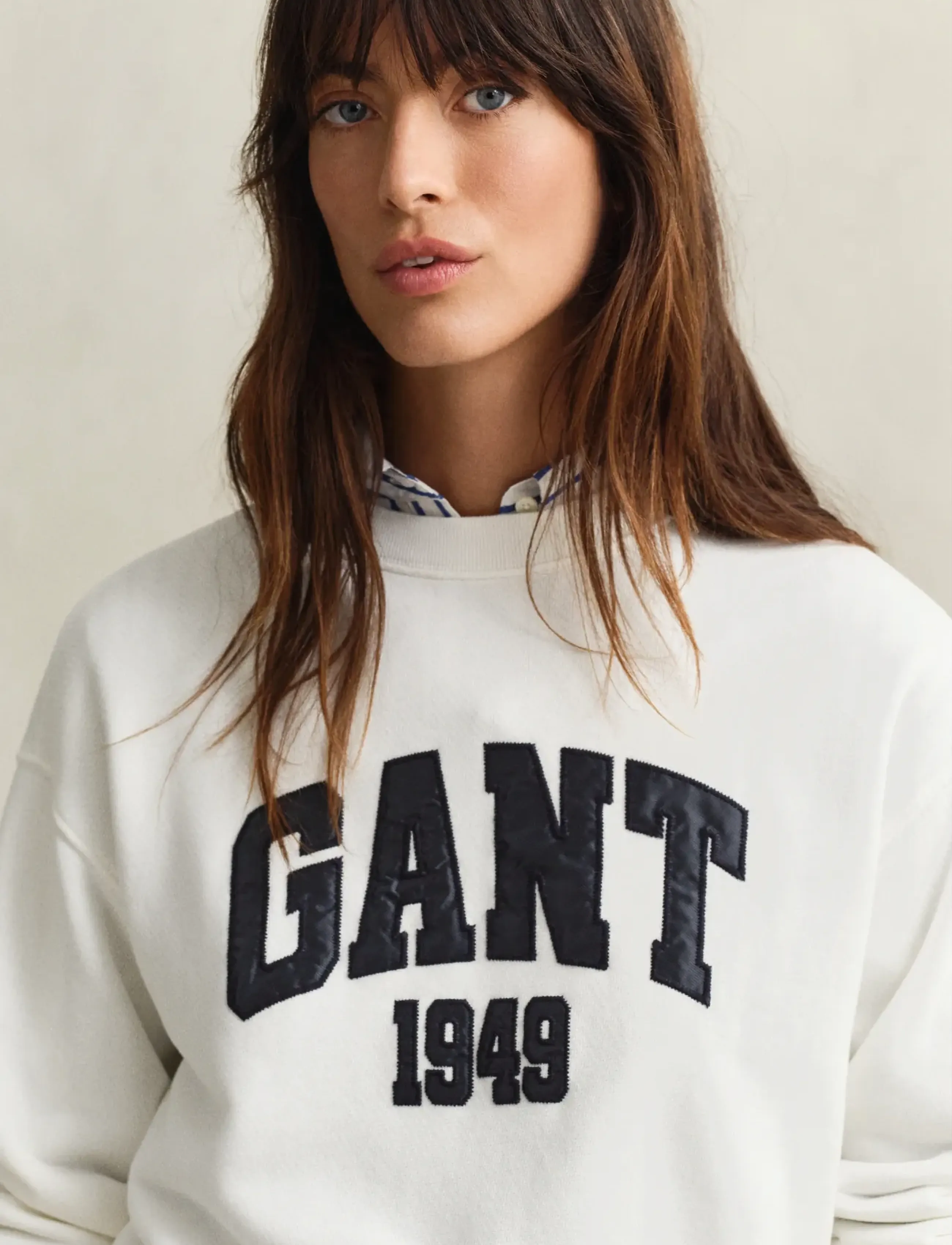 Gant - GRAPHIC PRINT C-NECK SWEAT - mode trends - eggshell - 3