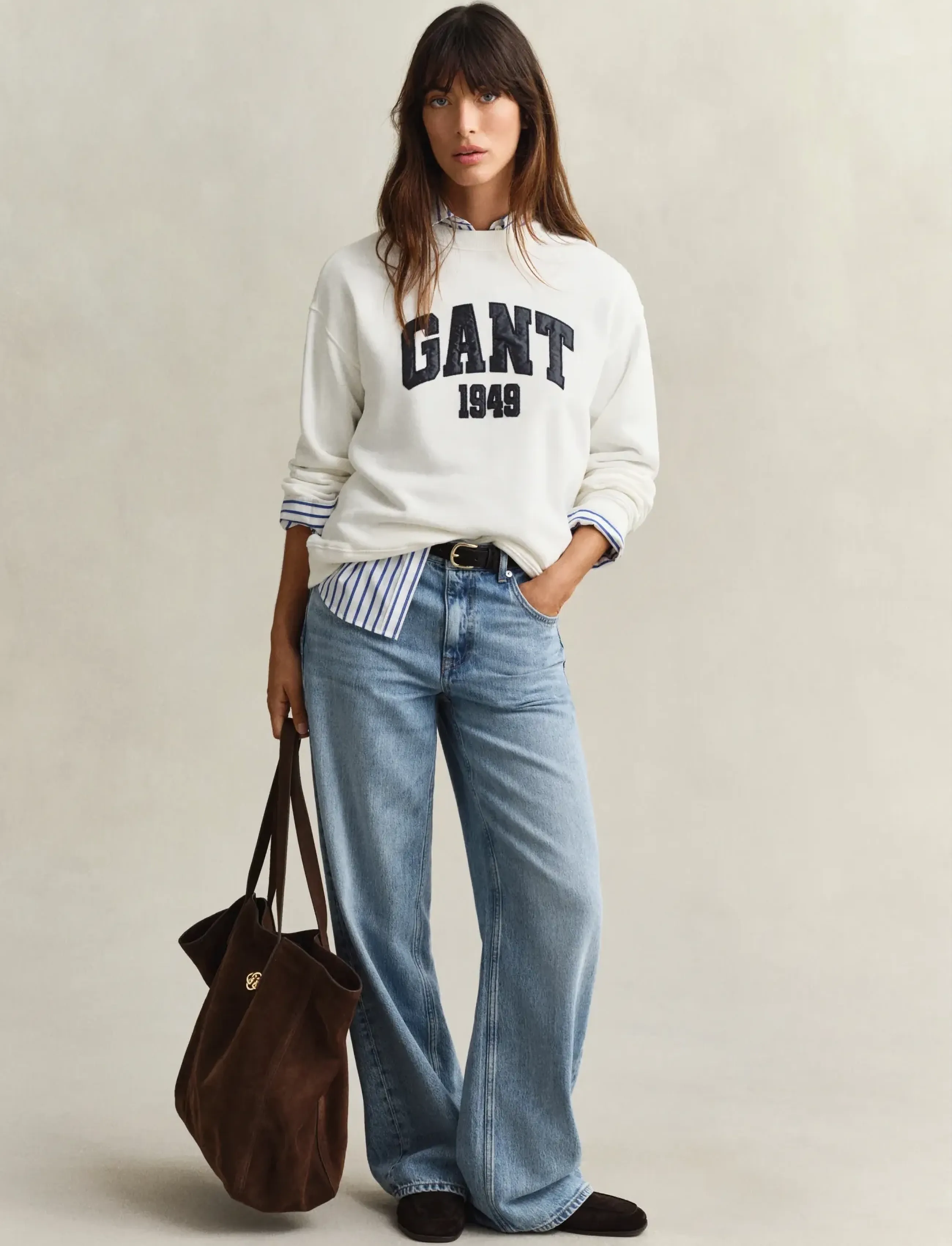 Gant - GRAPHIC PRINT C-NECK SWEAT - mode trends - eggshell - 4