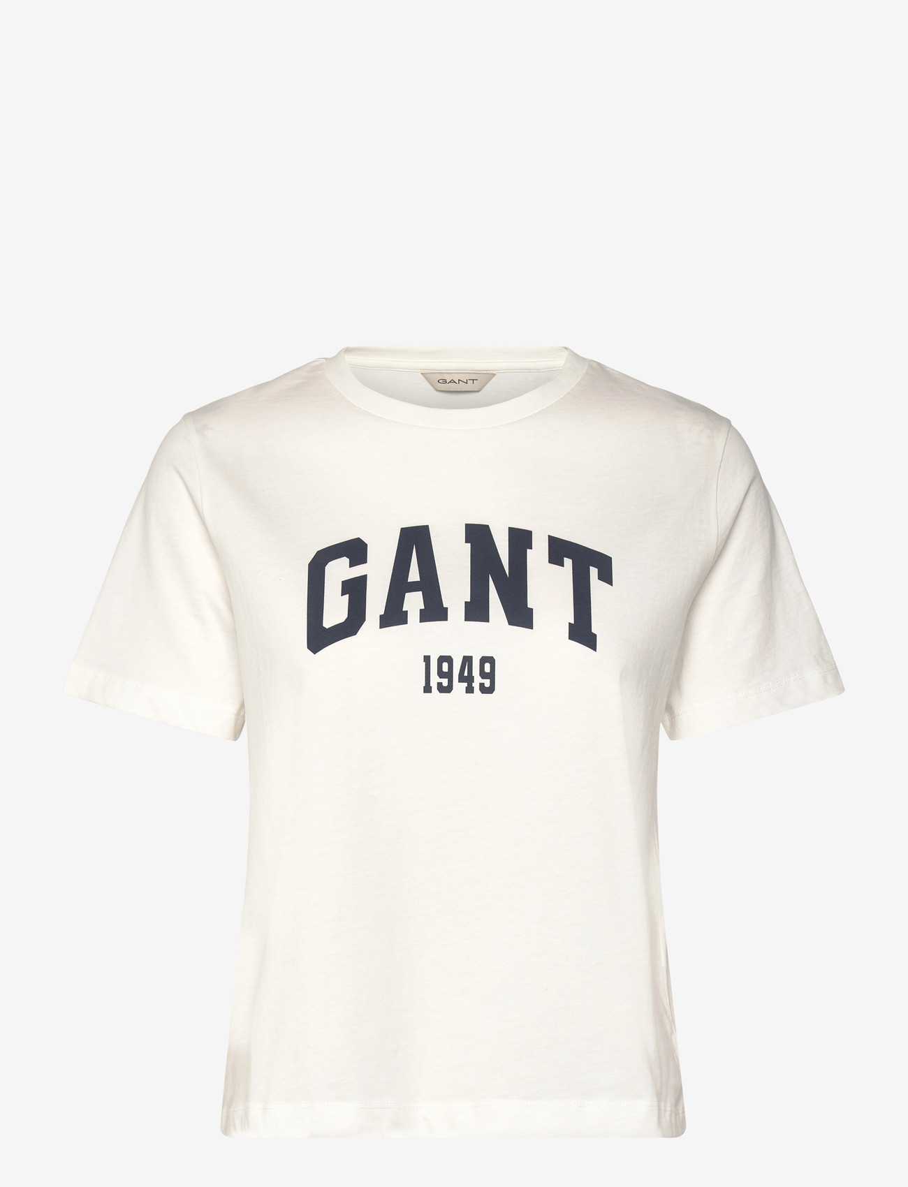 GANT - REG GRAPHIC PRINT SS T-SHIRT - t-särgid - eggshell - 0