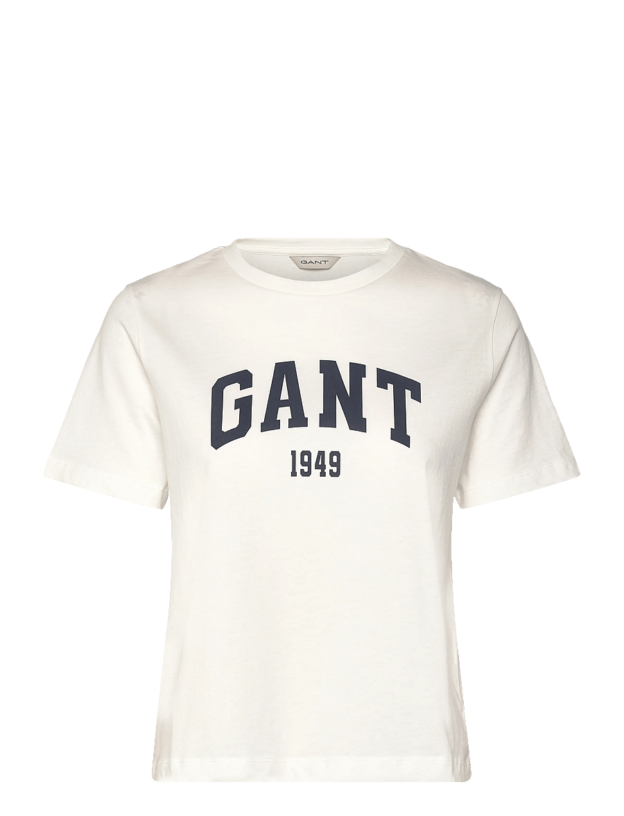 Gant - REG GRAPHIC PRINT SS T-SHIRT - t-shirts - eggshell - 1