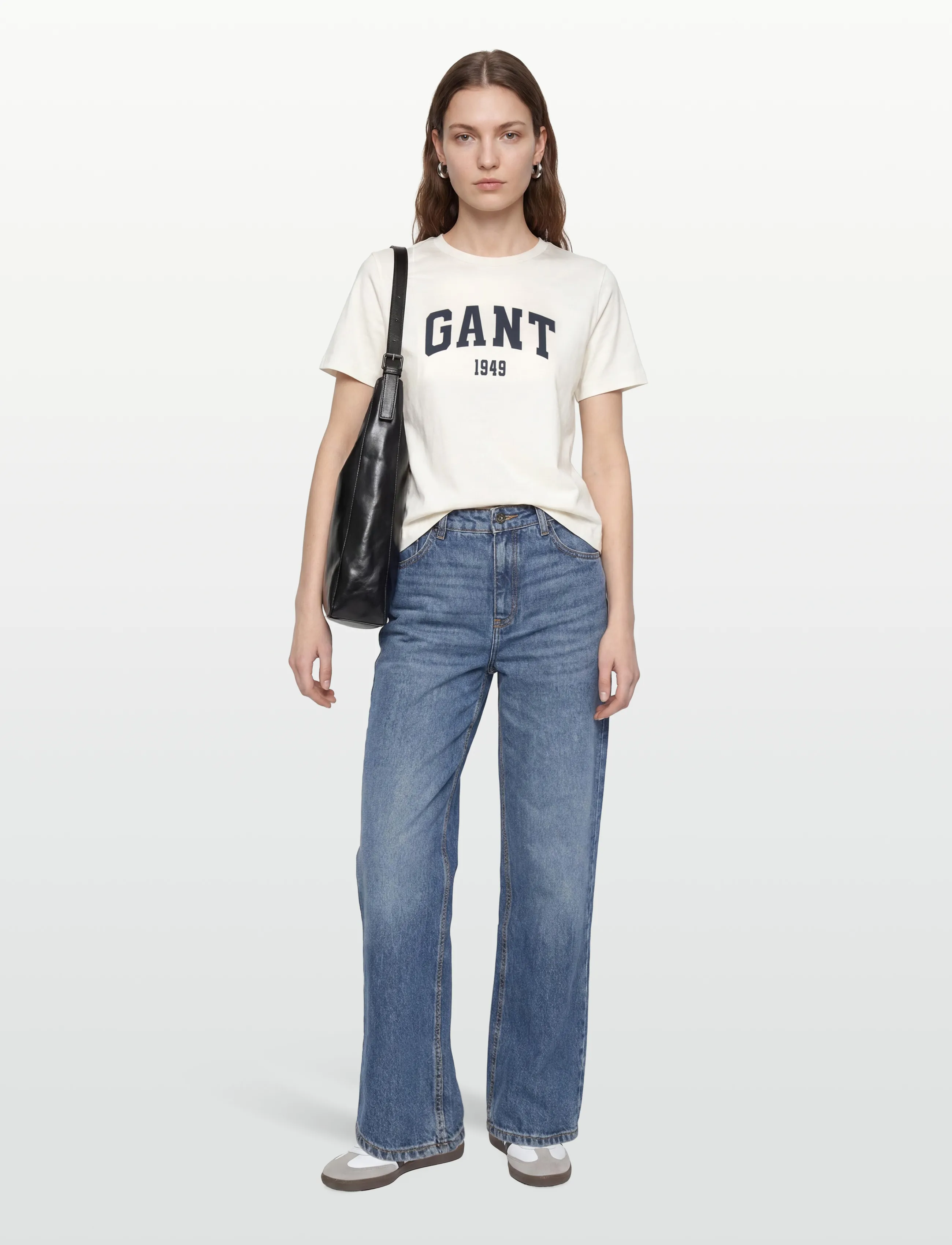GANT REG GRAPHIC PRINT SS T-SHIRT - T-shirts - EGGSHELL / cream