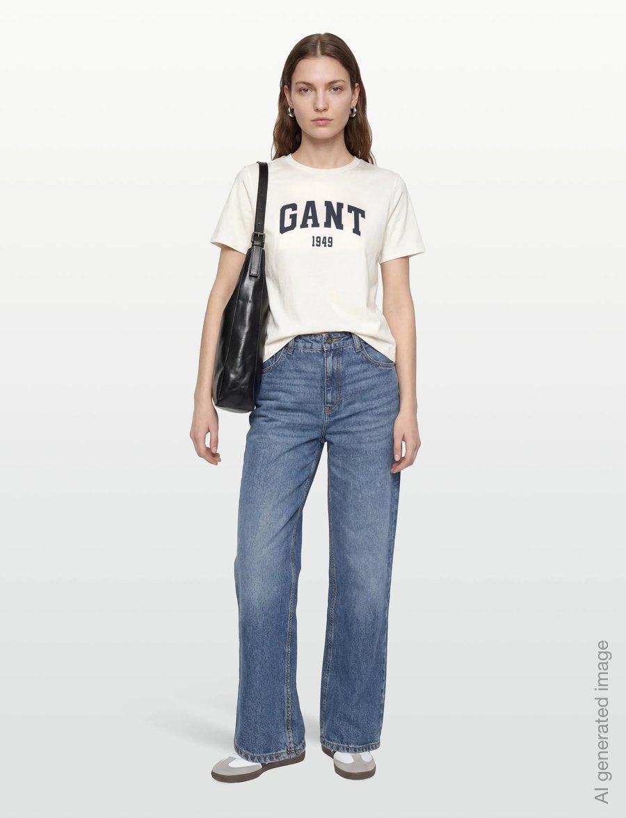 Gant - REG GRAPHIC PRINT SS T-SHIRT - t-shirts - eggshell - 0