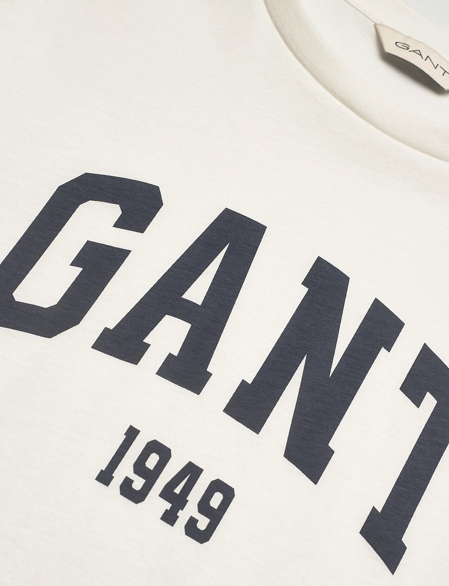 Gant - REG GRAPHIC PRINT SS T-SHIRT - t-shirts - eggshell - 5