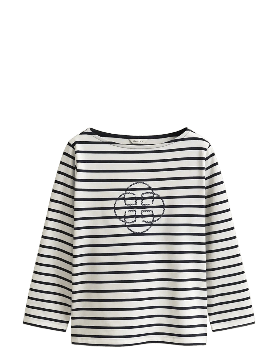 Gant - REG THREE-QUARTER SLEEVE T-SHIRT - langermede topper - evening blue - 1