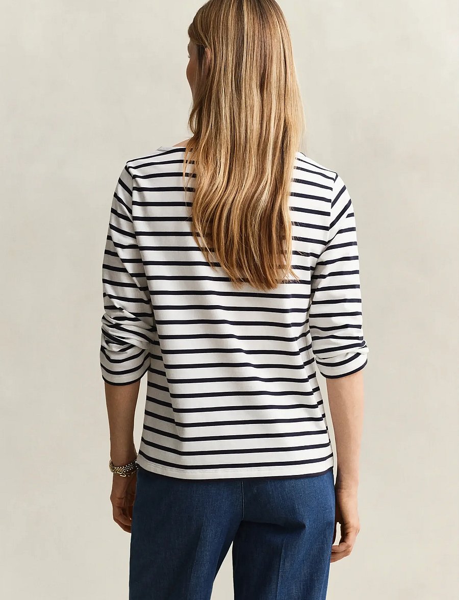 Gant - REG THREE-QUARTER SLEEVE T-SHIRT - langermede topper - evening blue - 2