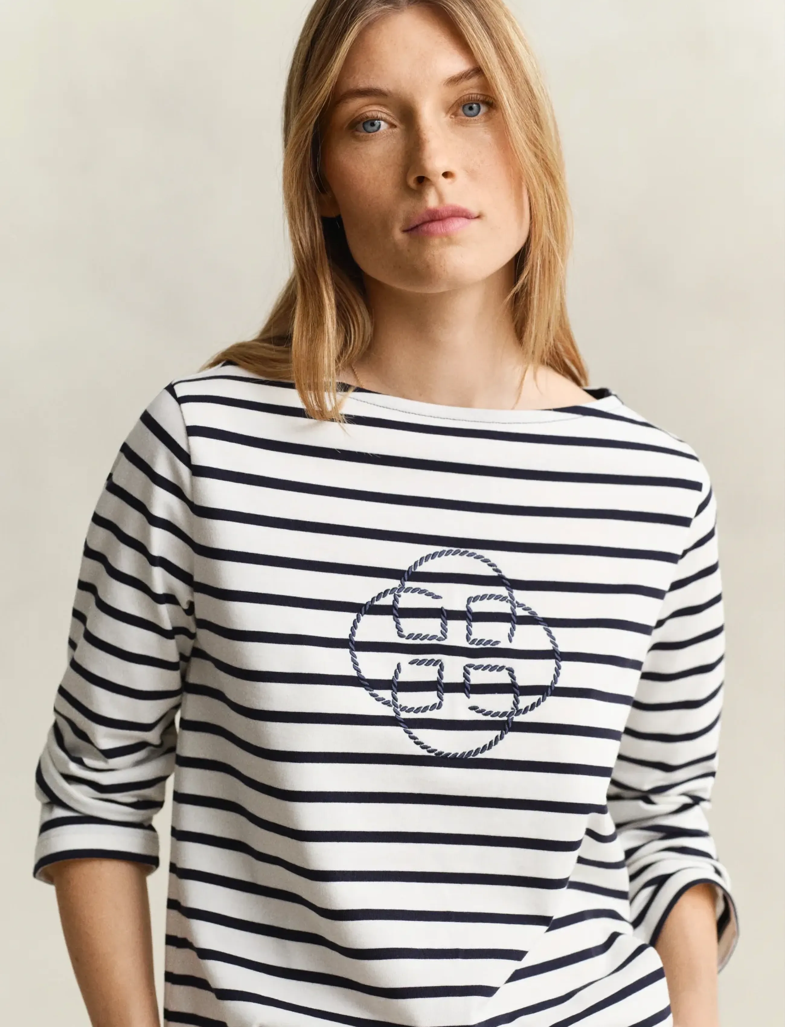 Gant - REG THREE-QUARTER SLEEVE T-SHIRT - langærmede toppe - evening blue - 3
