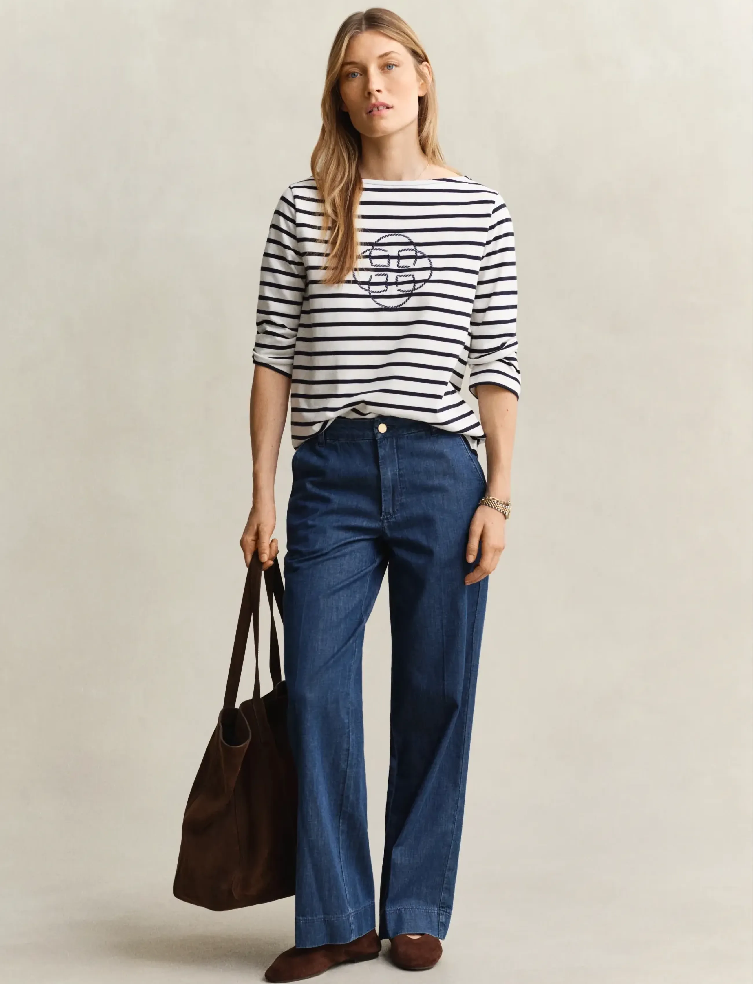 Gant - REG THREE-QUARTER SLEEVE T-SHIRT - langærmede toppe - evening blue - 4