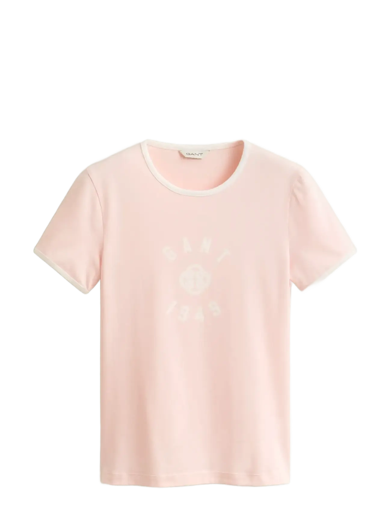 Gant SLIM SS RINGER T-SHIRT - Clothing - APRICOT PINK / pink/rose