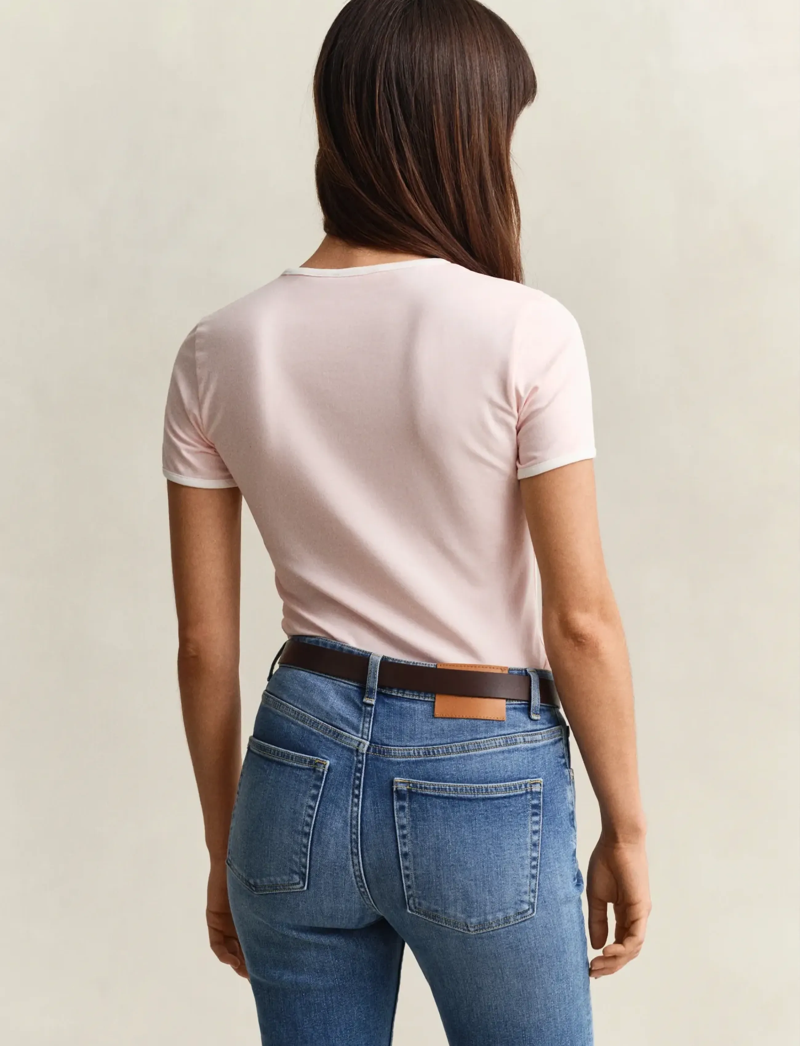 Gant - SLIM SS RINGER T-SHIRT - t-shirts - apricot pink - 2