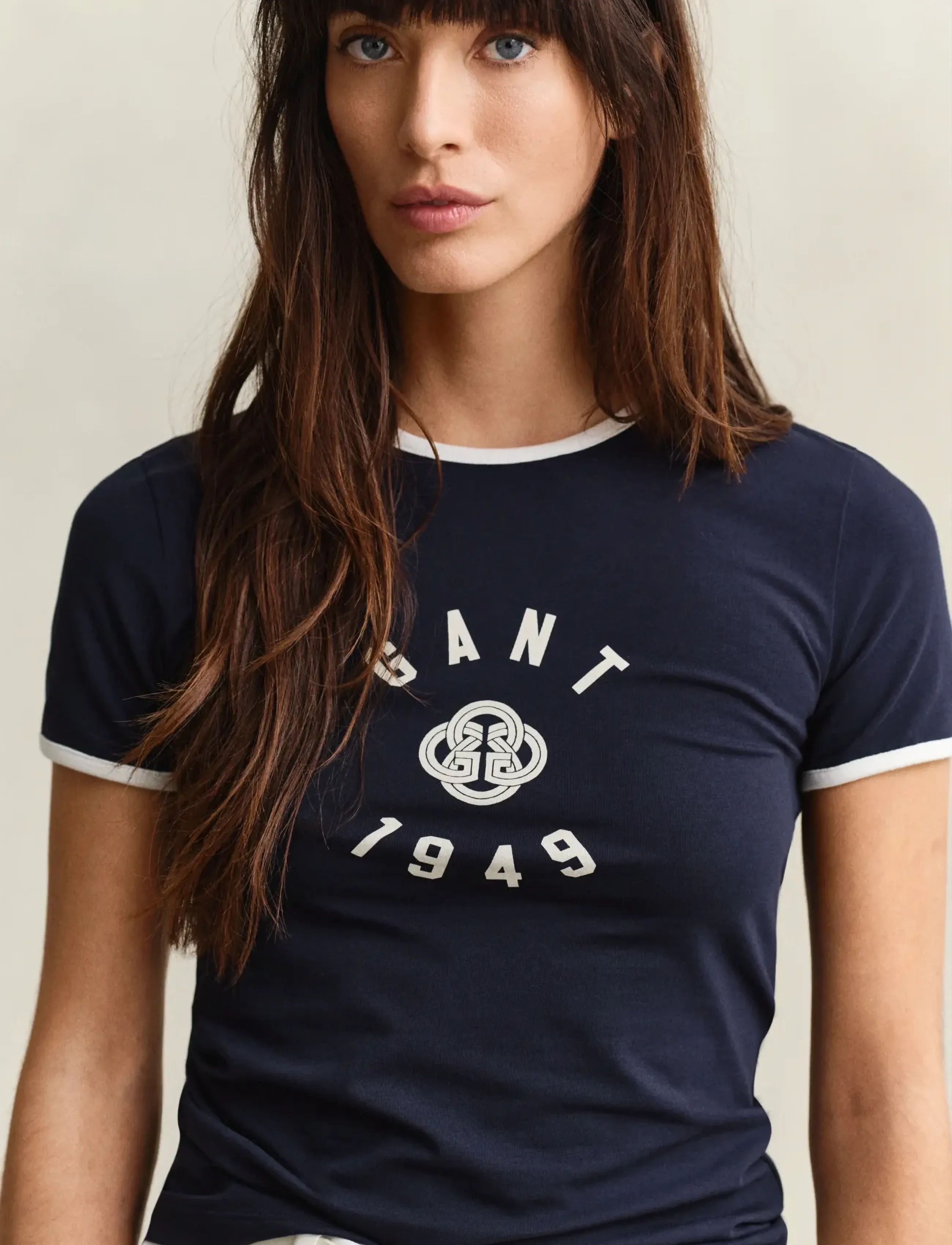 Gant - SLIM SS RINGER T-SHIRT - t-shirts - evening blue - 3