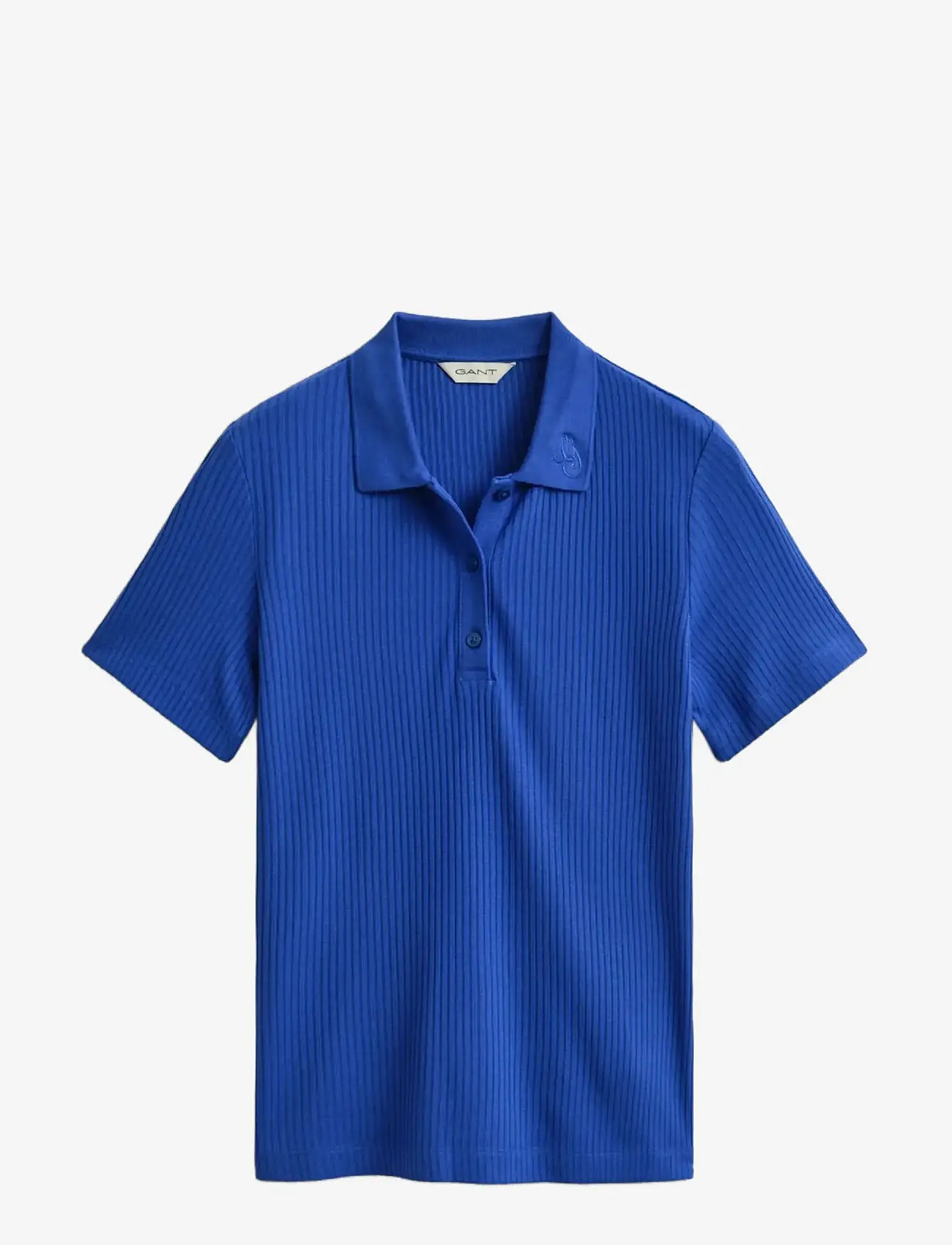 GANT - SLIM RIBBED SS POLO - pikéer - royal blue - 0