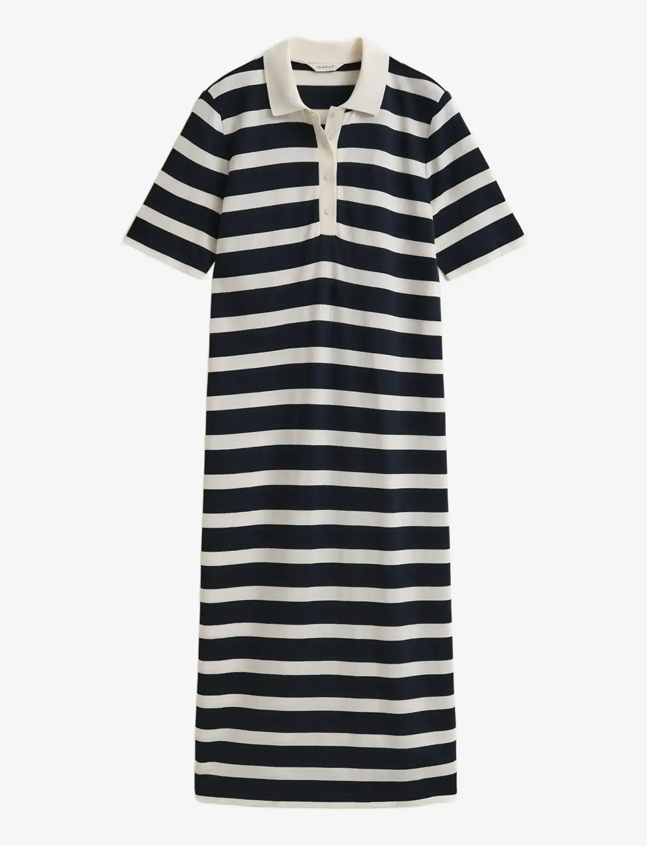 GANT - REG STRIPED SS POLO DRESS - midikleider - evening blue - 1