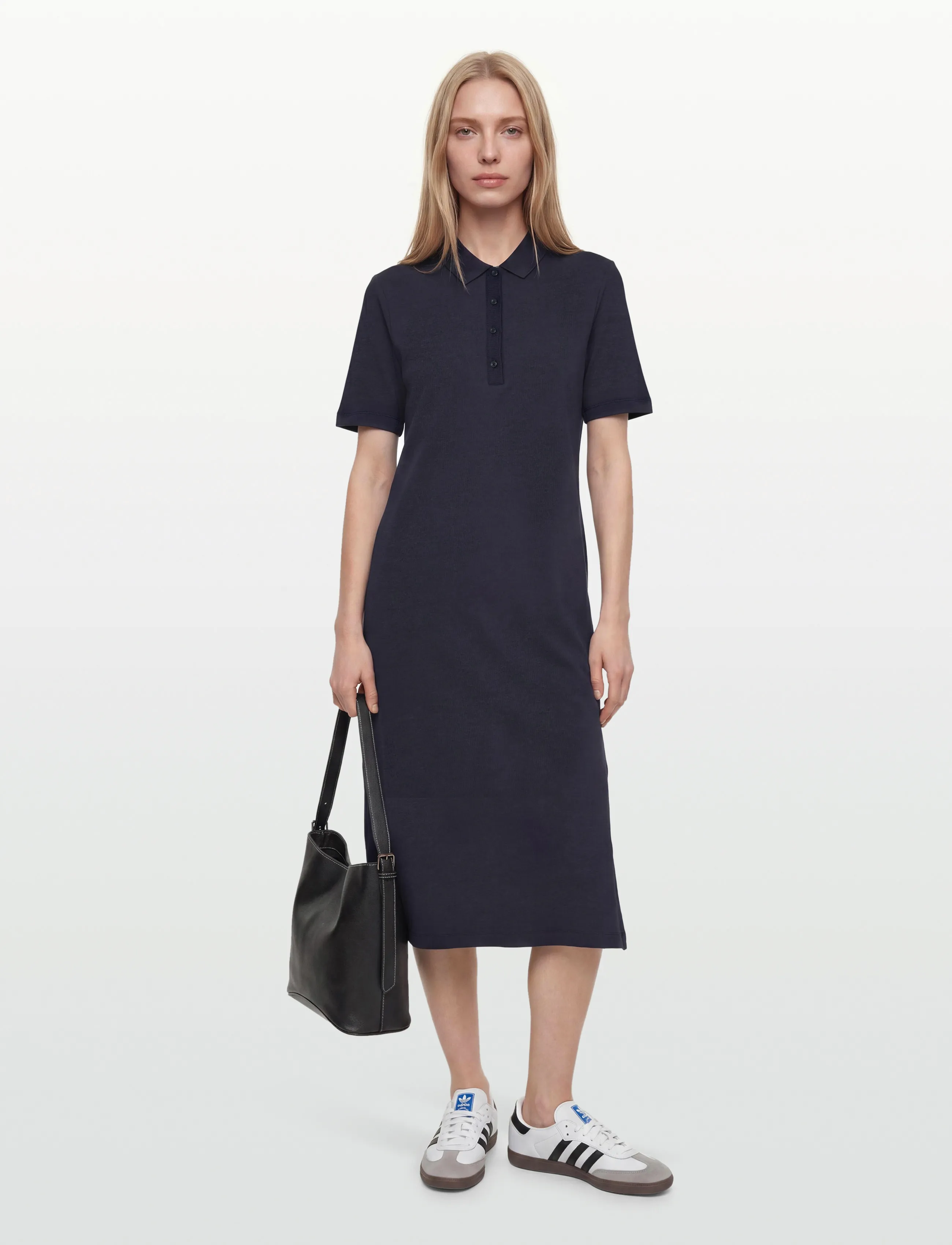 Gant Reg Ss Polo Dress, M, Dresses, Marineblau - Knee-length & Midi, Frauen