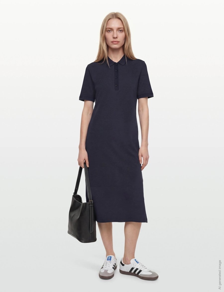 Gant - REG SS POLO DRESS - hemdkleider - evening blue - 0