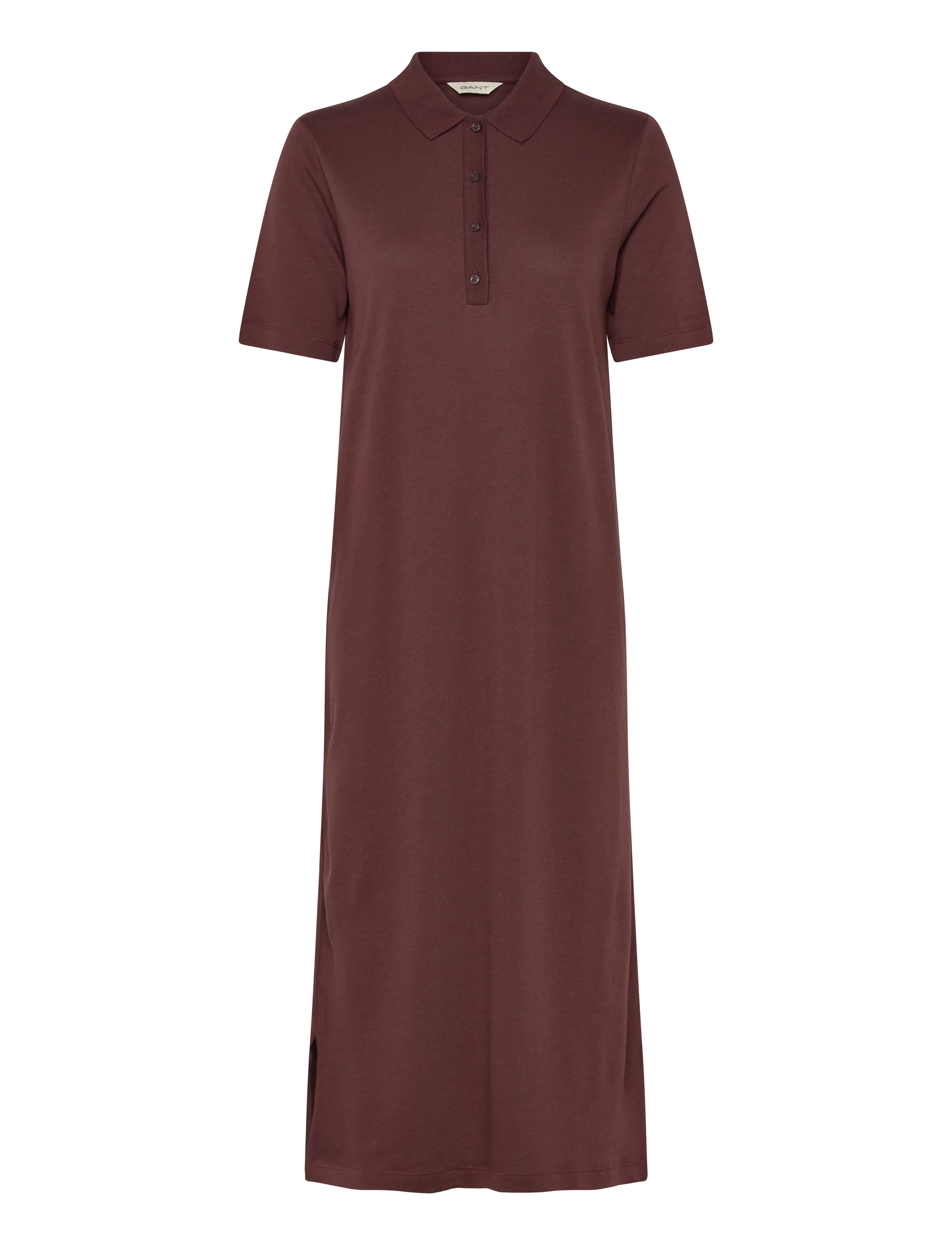 GANT REG SS POLO DRESS - Klänningar - FRESH SOIL / burgundy