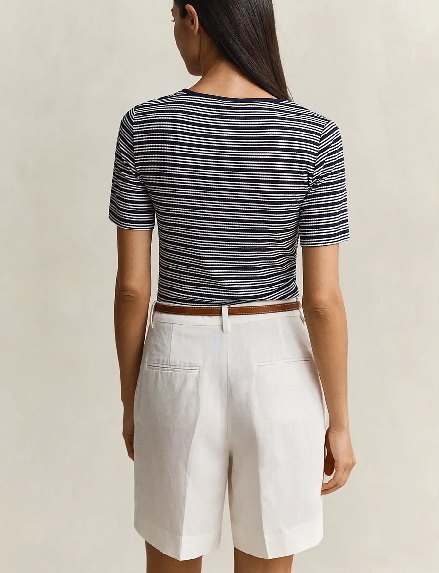 Gant - SLIM RIBBED SS HENLEY TOP - t-särgid - evening blue - 2