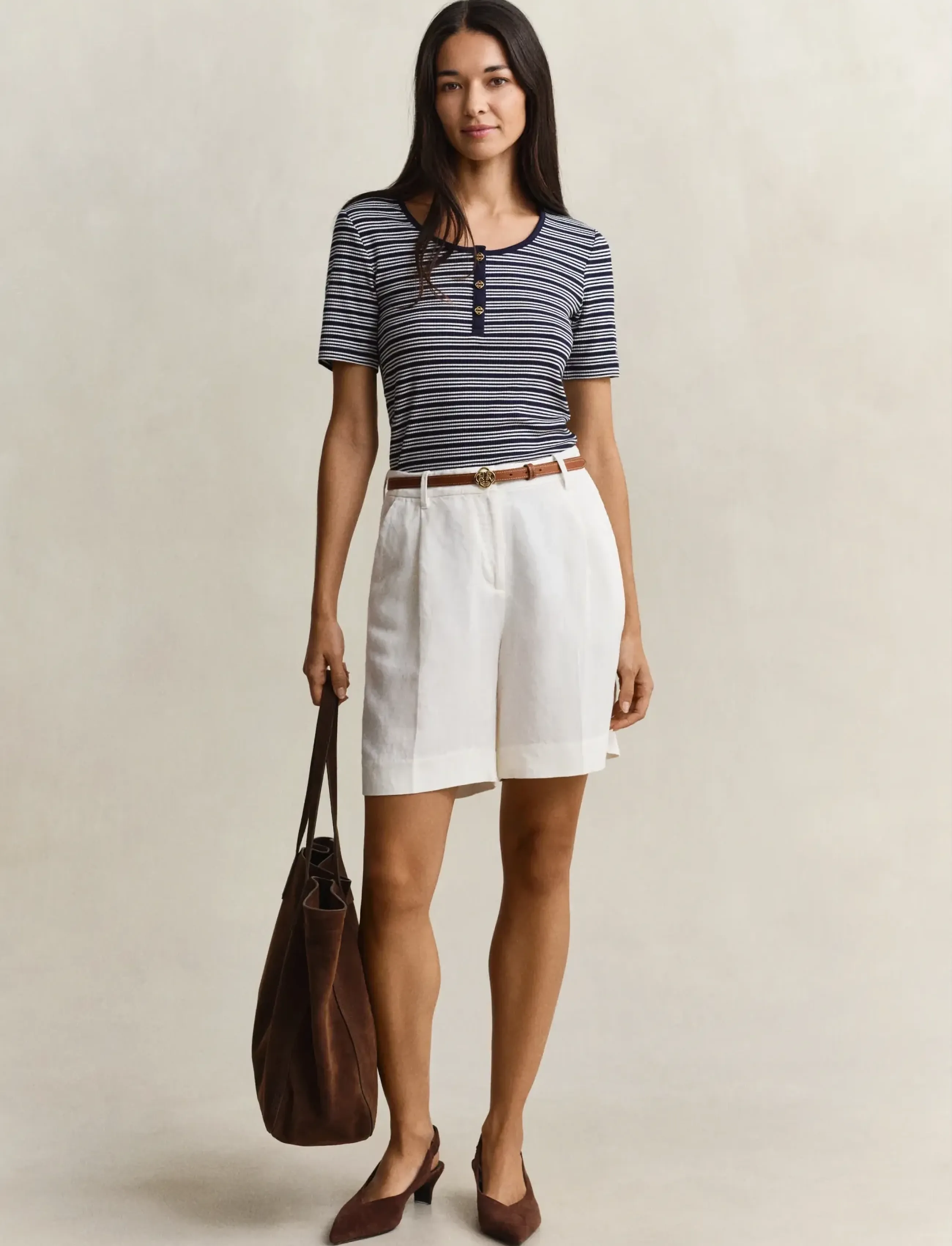 Gant - SLIM RIBBED SS HENLEY TOP - stuttermarbolir - evening blue - 4