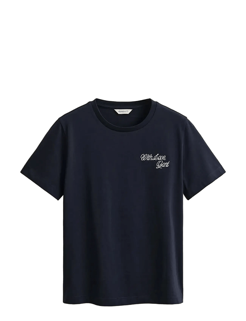 GANT - GRAPHIC PRINT SS T-SHIRT - t-shirts - evening blue - 1