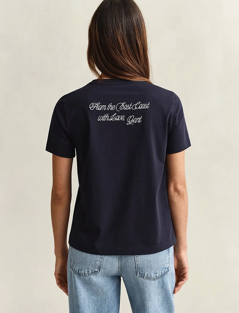 GANT - GRAPHIC PRINT SS T-SHIRT - t-shirts - evening blue - 2