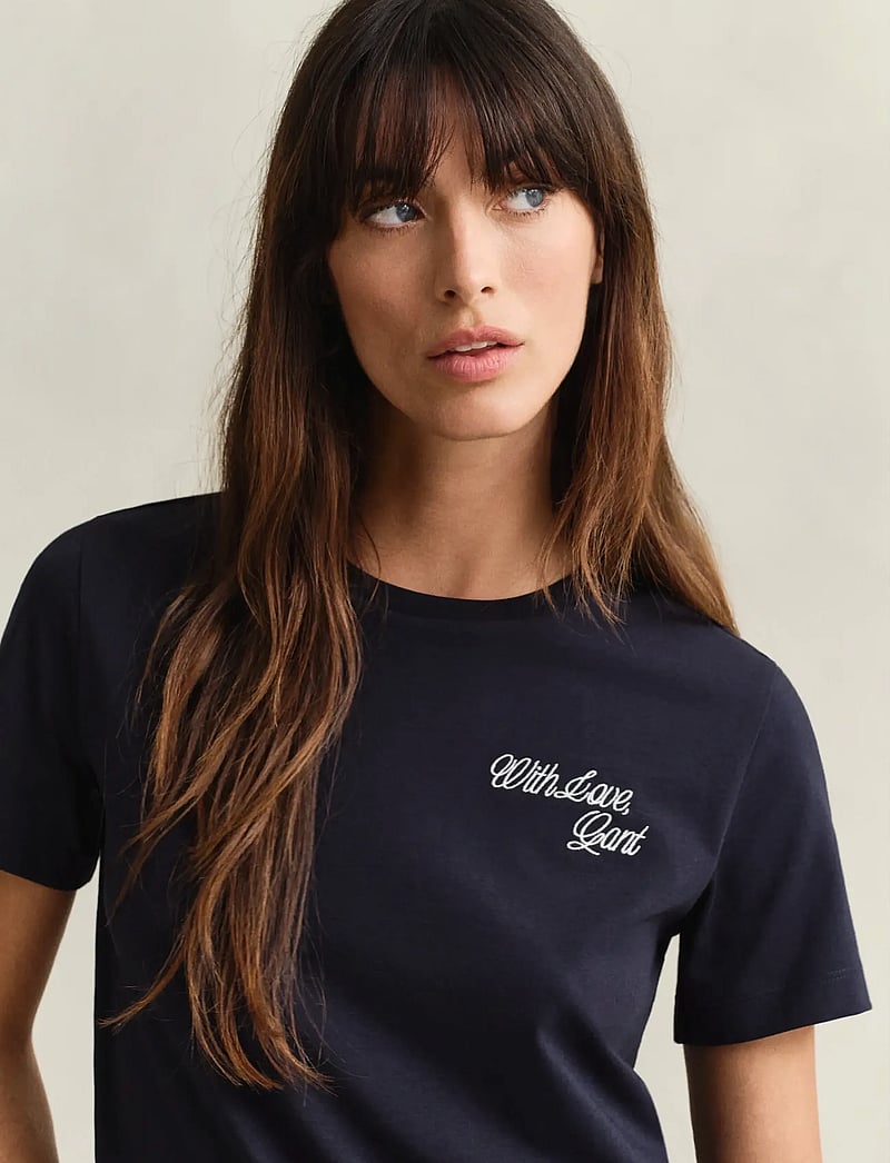 GANT - GRAPHIC PRINT SS T-SHIRT - t-shirts - evening blue - 3