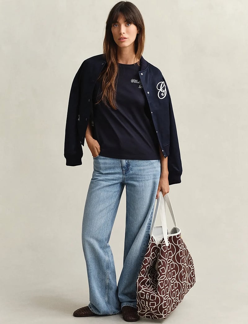 GANT - GRAPHIC PRINT SS T-SHIRT - t-shirts - evening blue - 4