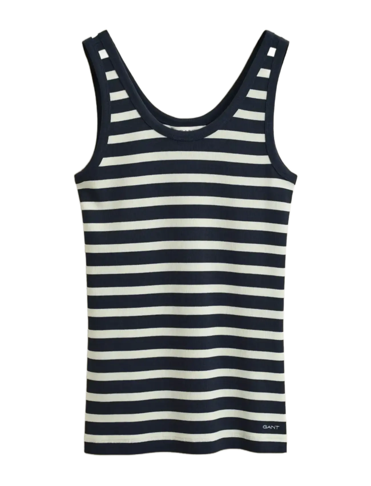 GANT STRIPED RIBBED TANK TOP - Tøj - EVENING BLUE / navy