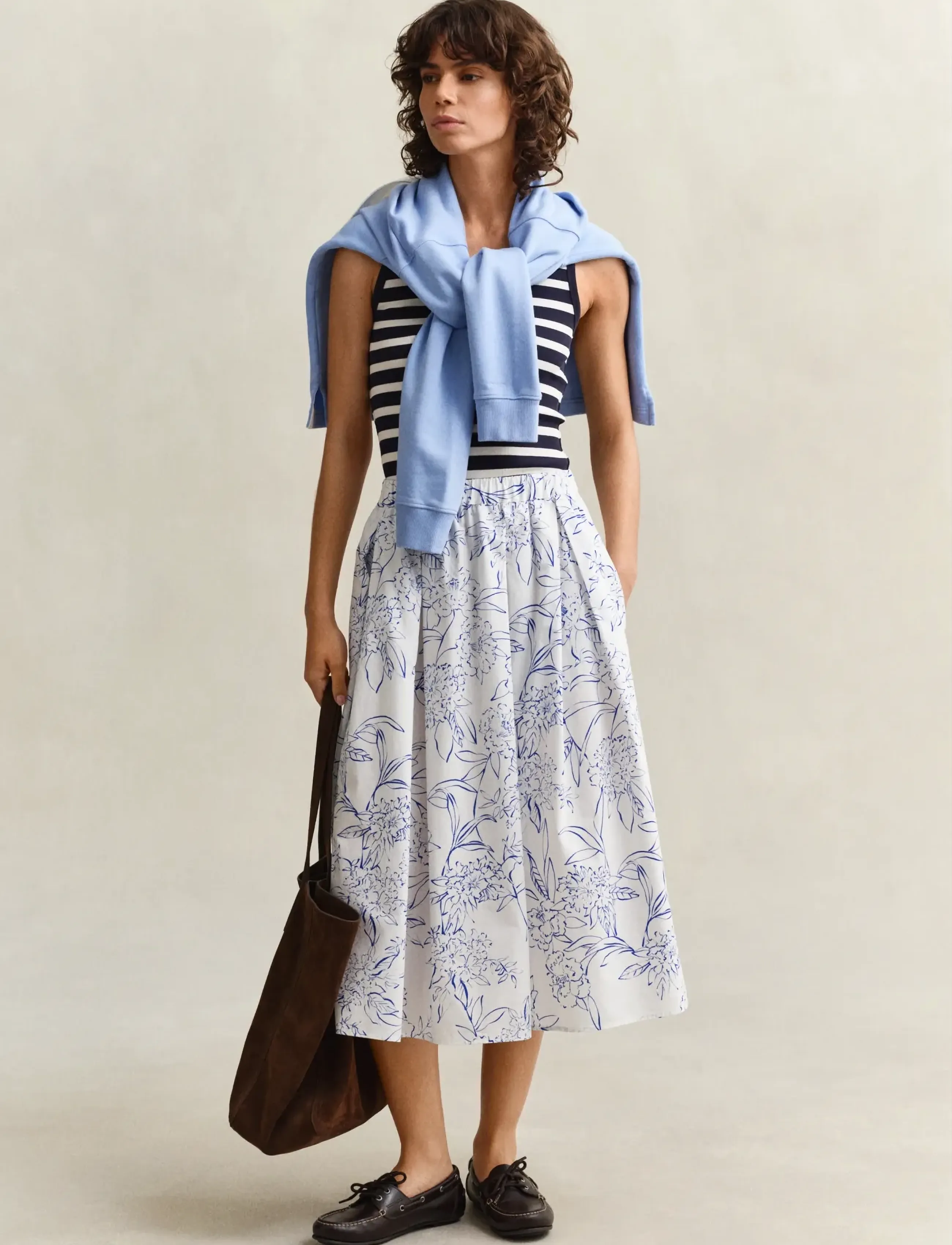 Gant - STRIPED RIBBED TANK TOP - Ärmellose tops - evening blue - 4
