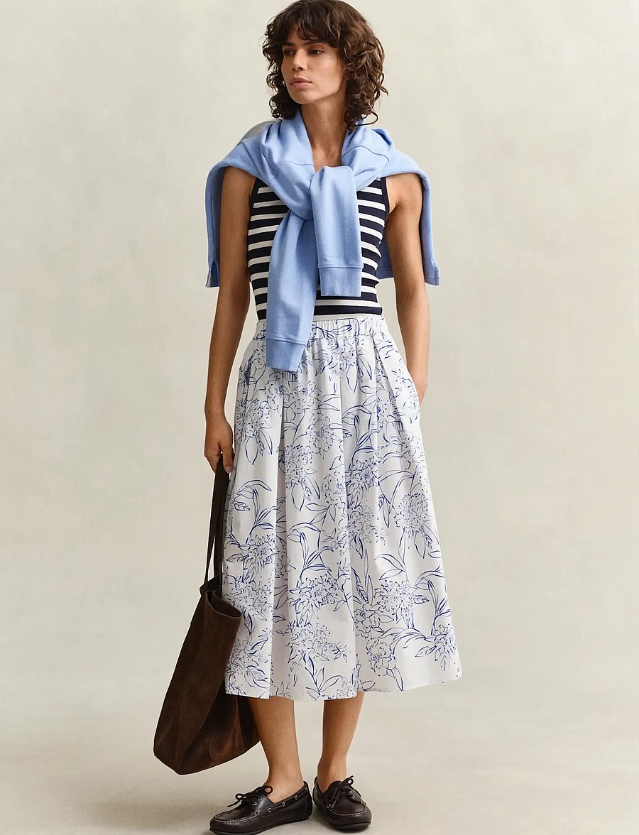 Gant - STRIPED RIBBED TANK TOP - Ärmellose tops - evening blue - 4