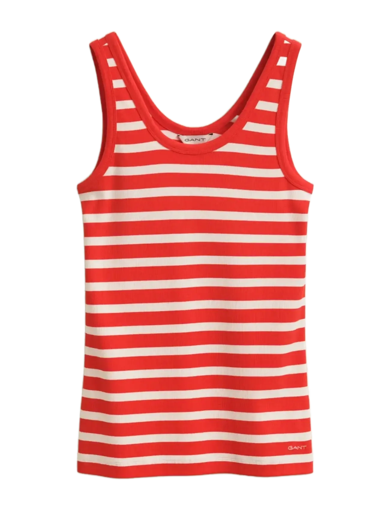 Gant STRIPED RIBBED TANK TOP - Clothing - PERFECT RED / red
