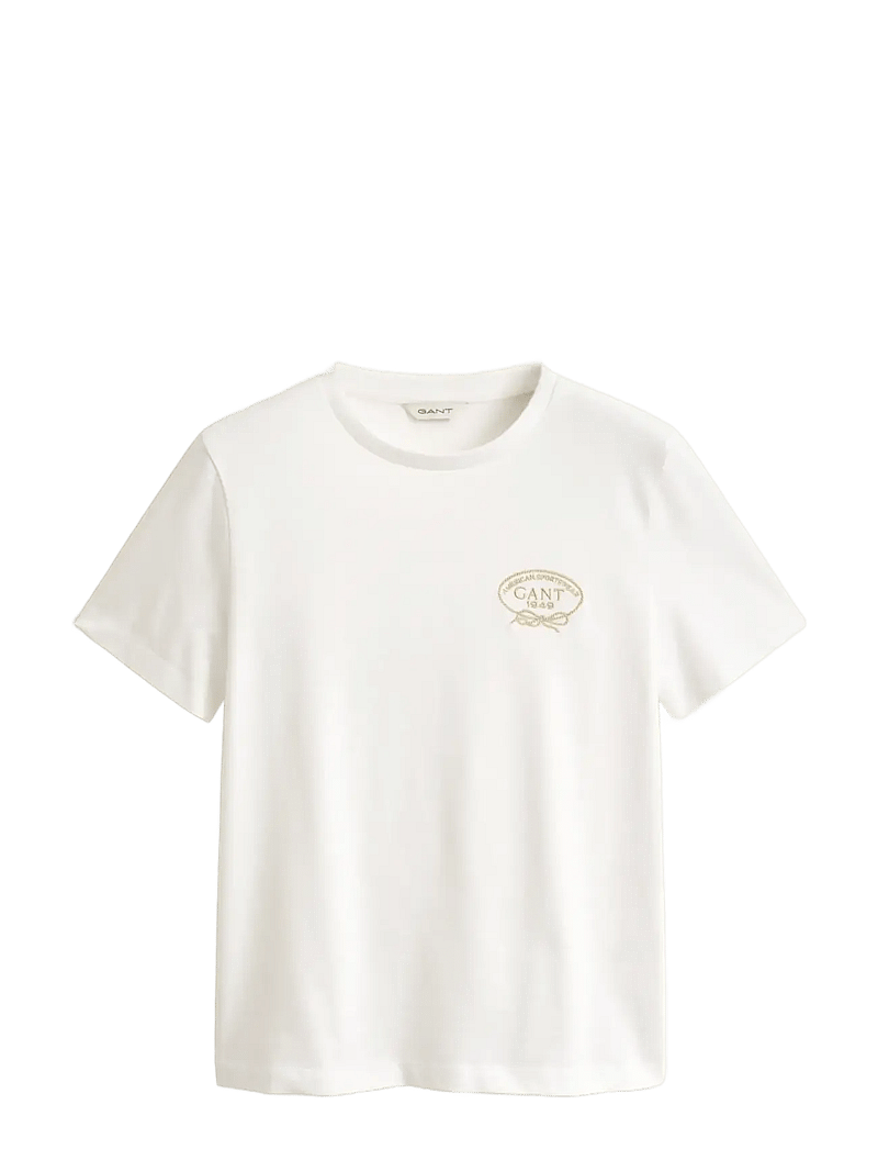 GANT - ROPE GRAPHIC SS T-SHIRT - t-shirts - eggshell - 1