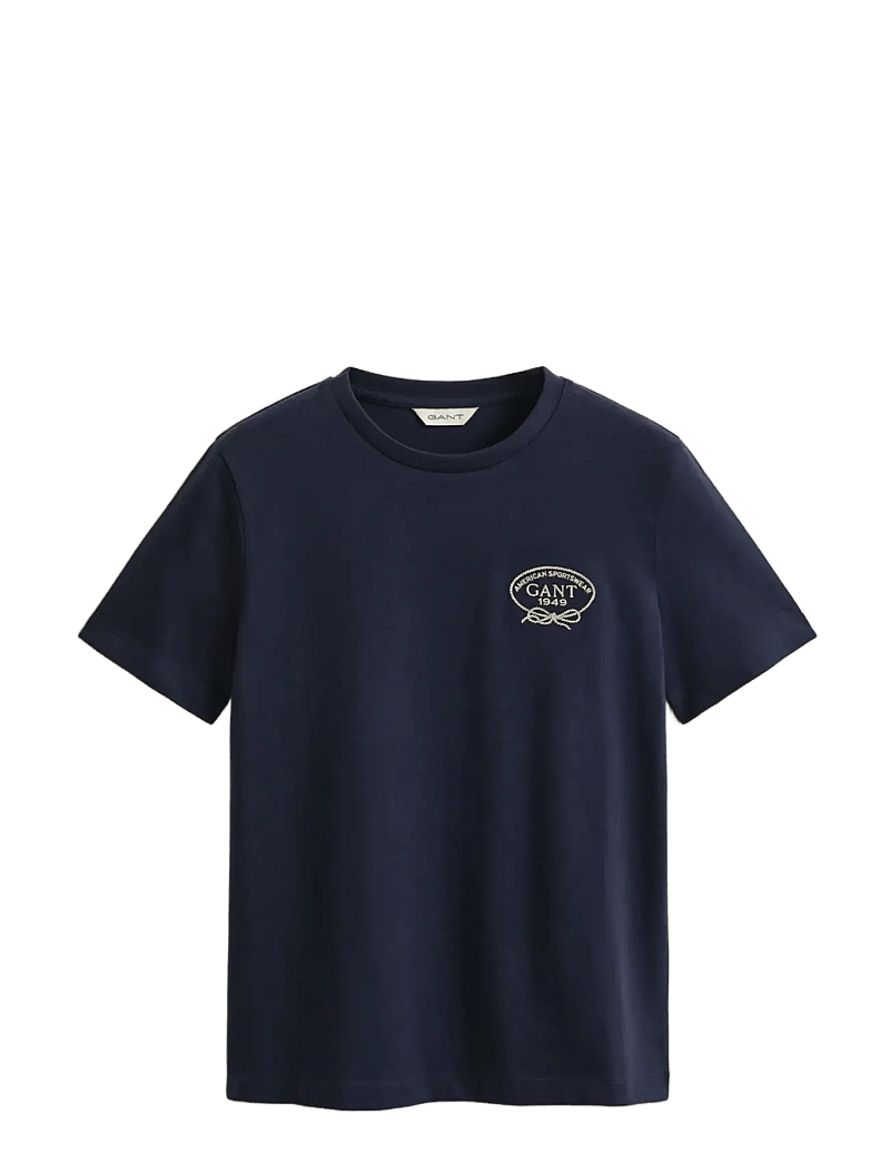 GANT - ROPE GRAPHIC SS T-SHIRT - t-shirts - evening blue - 1
