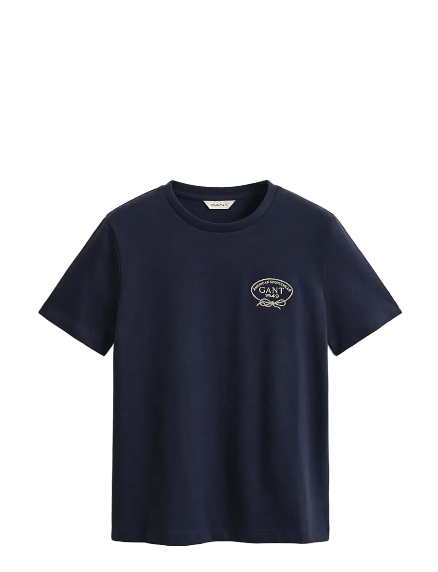 Gant - ROPE GRAPHIC SS T-SHIRT - t-shirts - evening blue - 1