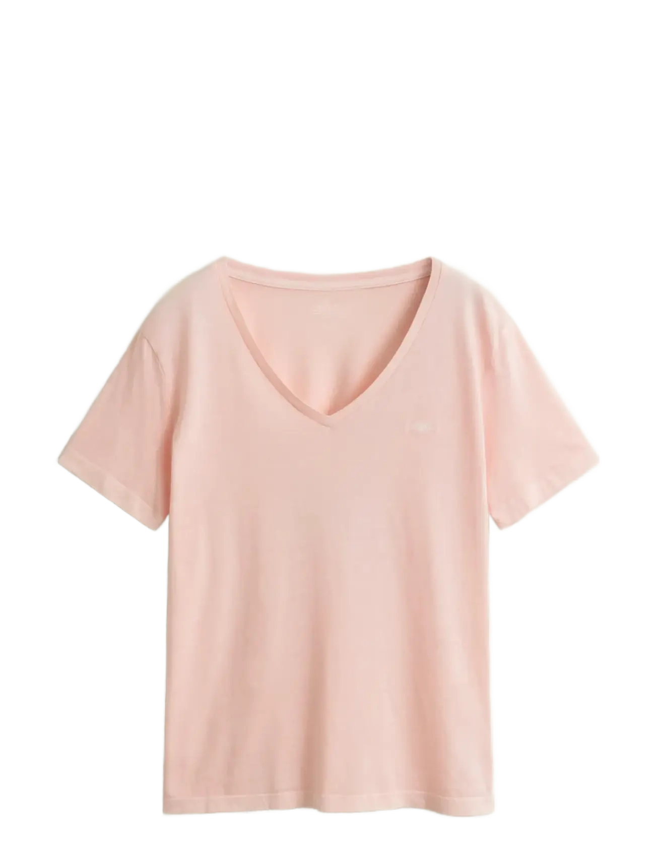 Gant REG WASHED SHIELD V-NECK T-SHIRT - T-särgid ja alussärgid - APRICOT PINK / pink/rose