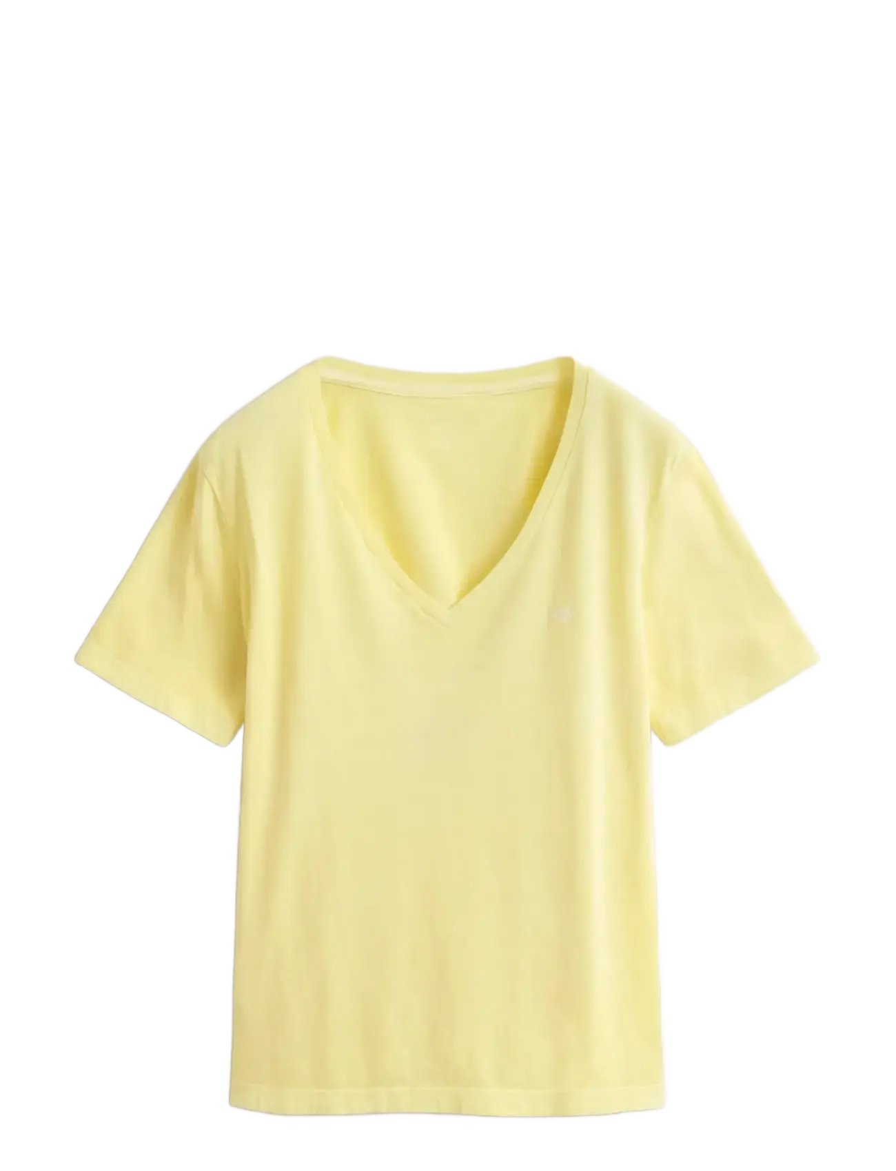 Gant REG WASHED SHIELD V-NECK T-SHIRT - T-särgid ja alussärgid - VANILLA YELLOW / yellow