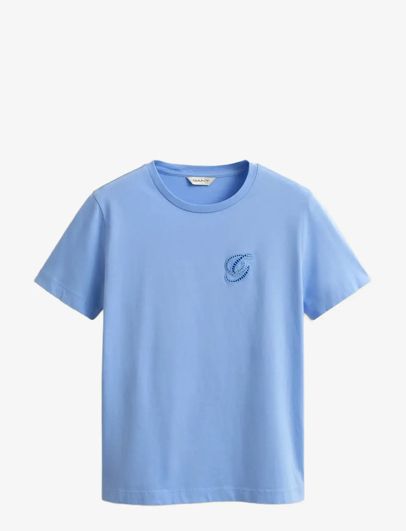 Gant - REG SCRIPT SS T-SHIRT - t-shirts - hydrangea blue - 1