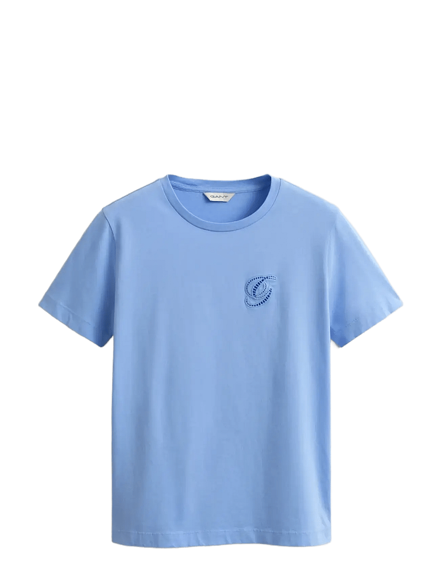 Gant - REG SCRIPT SS T-SHIRT - t-särgid - hydrangea blue - 1