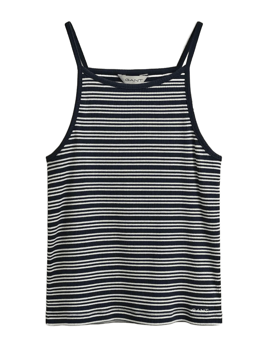 Gant - SLIM STRIPED HALTERNECK TANK TOP - Ärmellose tops - evening blue - 1