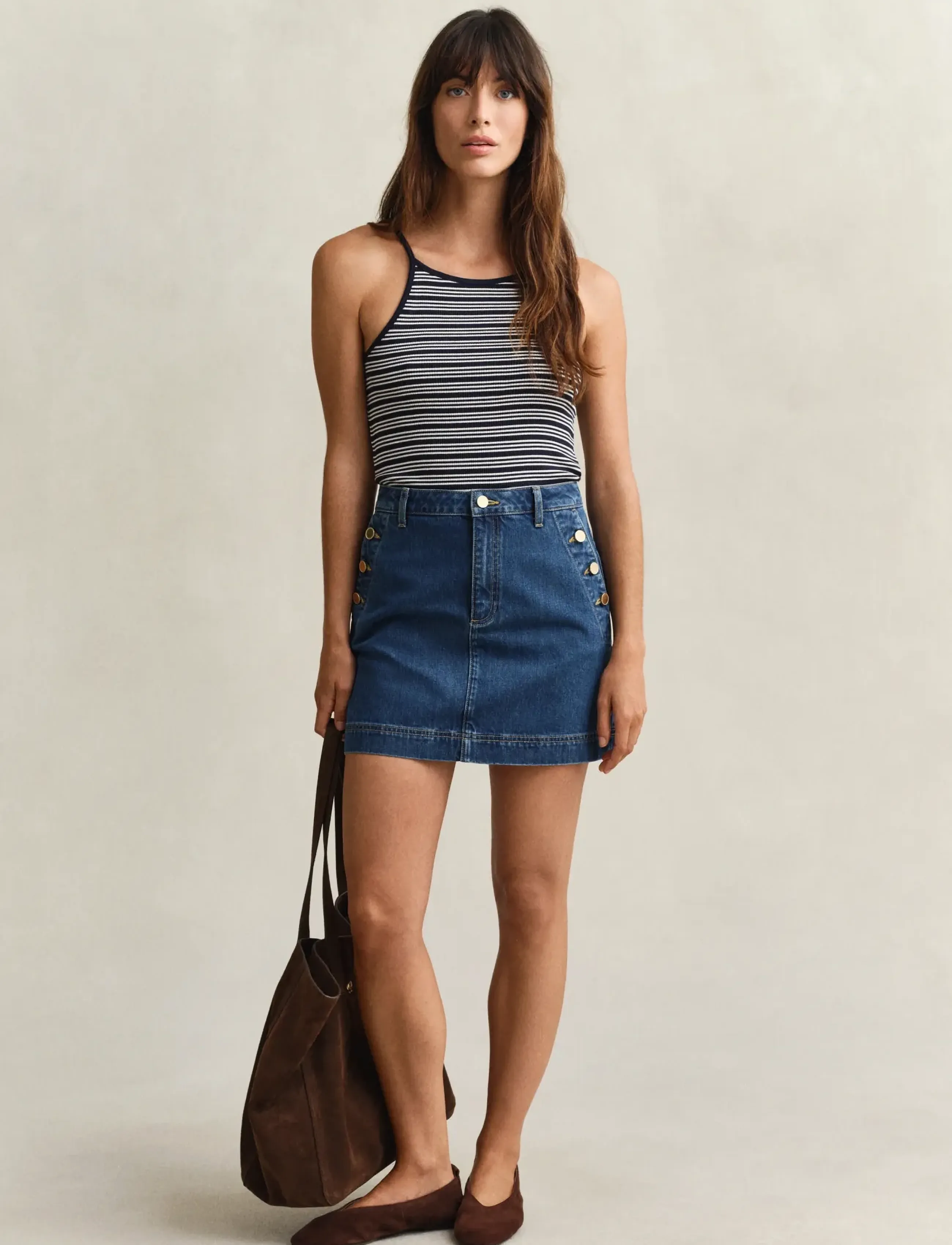 Gant - SLIM STRIPED HALTERNECK TANK TOP - hauts sans manches - evening blue - 4