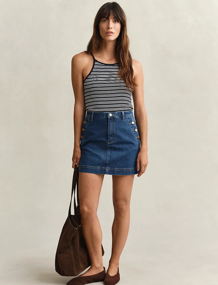 Gant - SLIM STRIPED HALTERNECK TANK TOP - Ärmellose tops - evening blue - 4