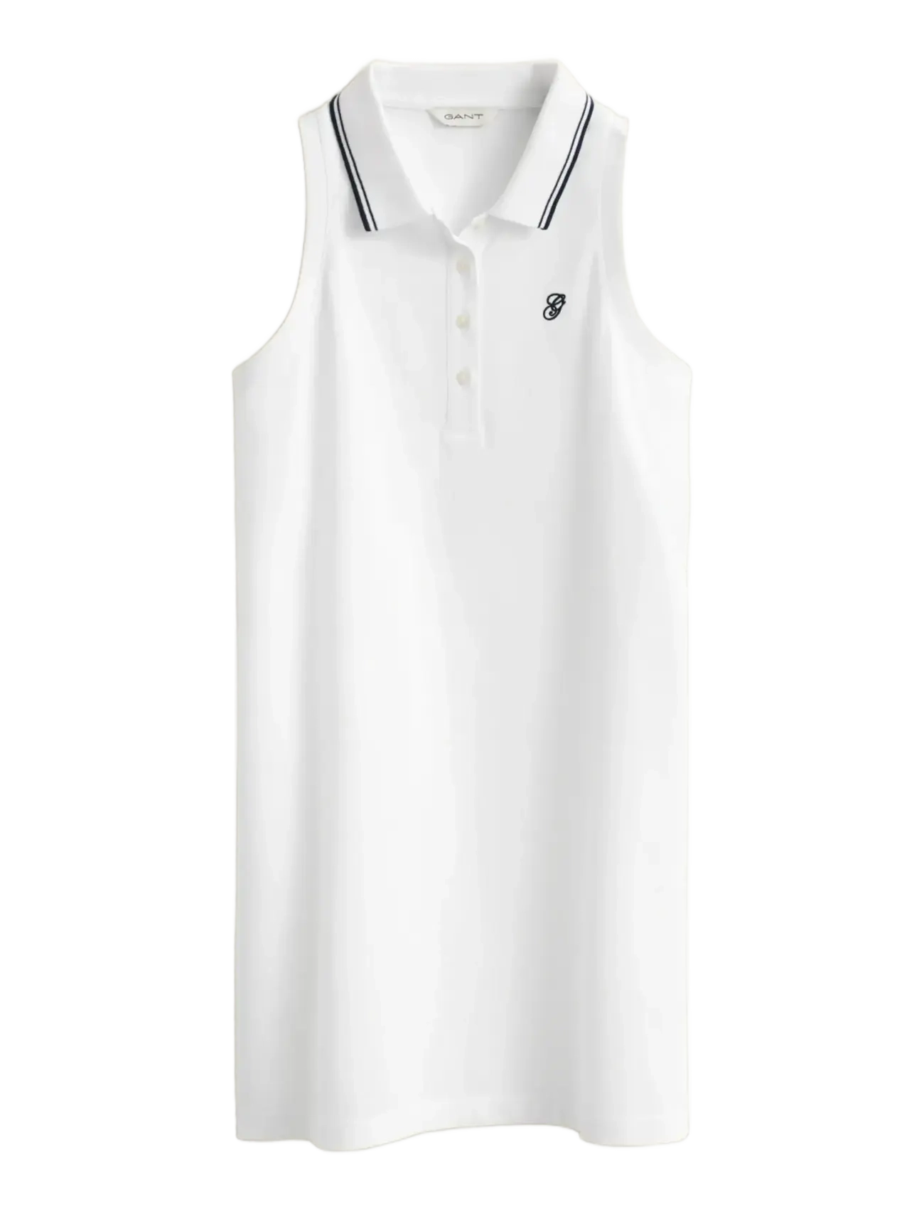 GANT REG SLEEVELESS PIQUE POLO DRESS - Kjoler - WHITE / white