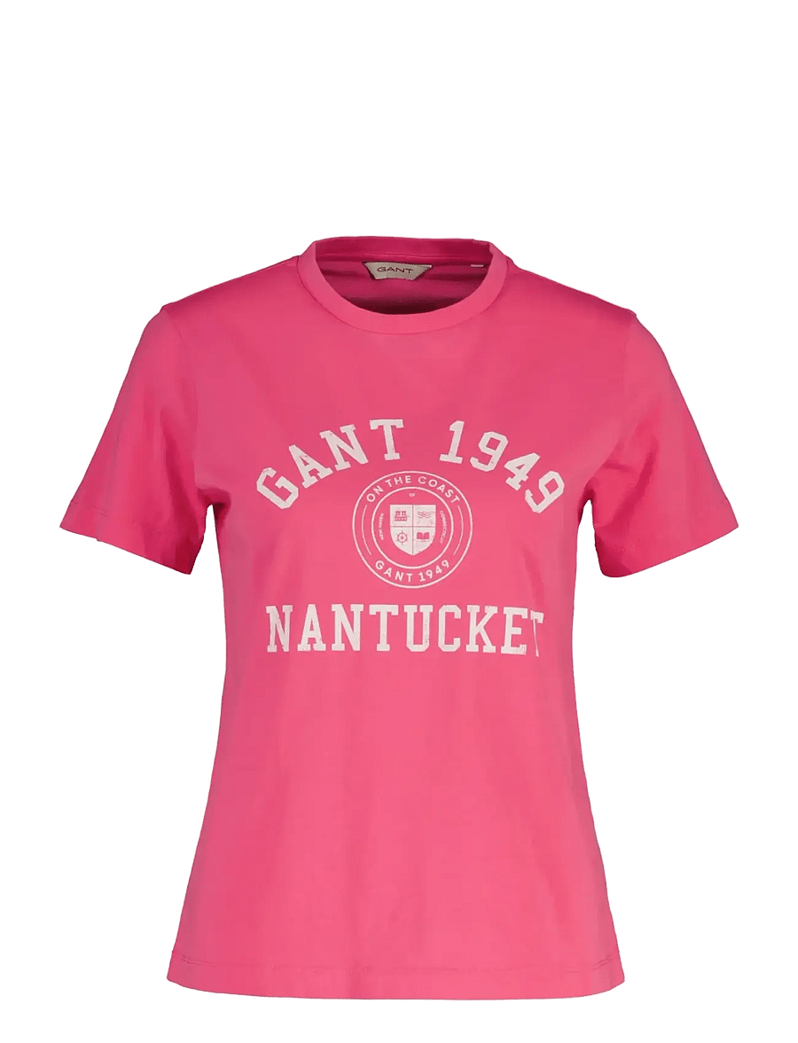 Gant - REG GRAPHIC PRINT SS T-SHIRT - t-shirts - bright fuschia - 0