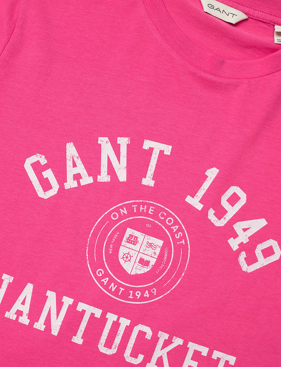 Gant - REG GRAPHIC PRINT SS T-SHIRT - t-shirts - bright fuschia - 2