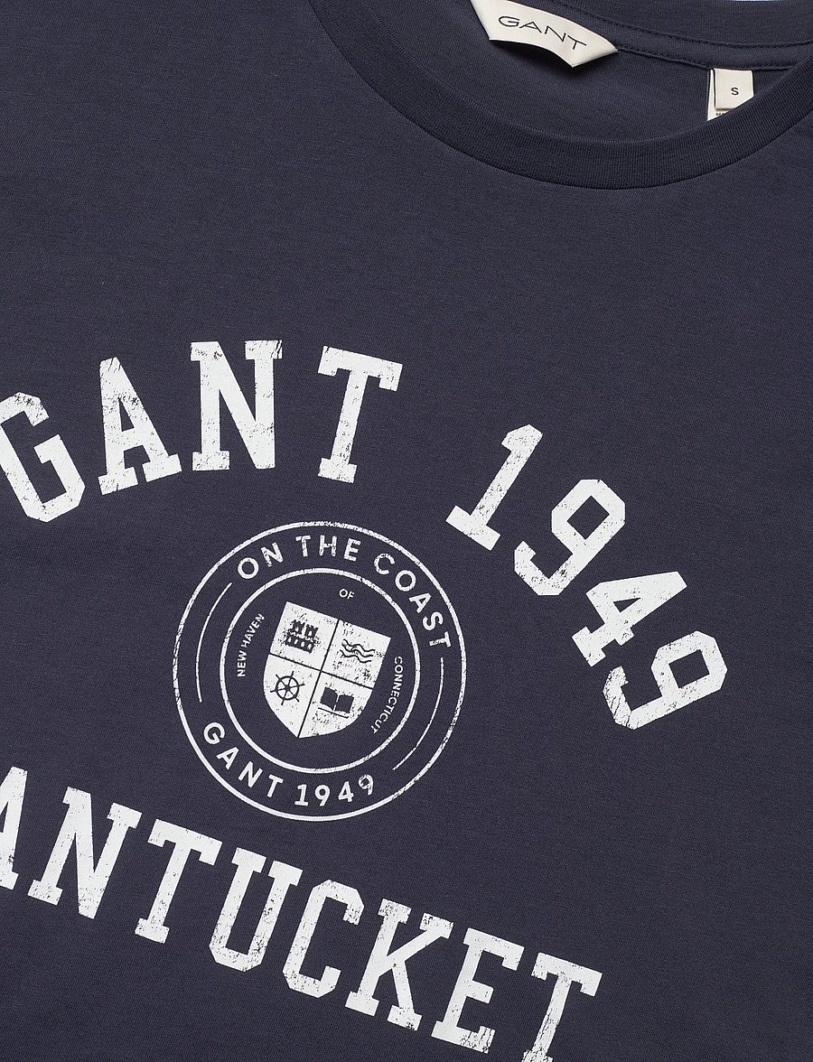 Gant - REG GRAPHIC PRINT SS T-SHIRT - t-shirts - evening blue - 2